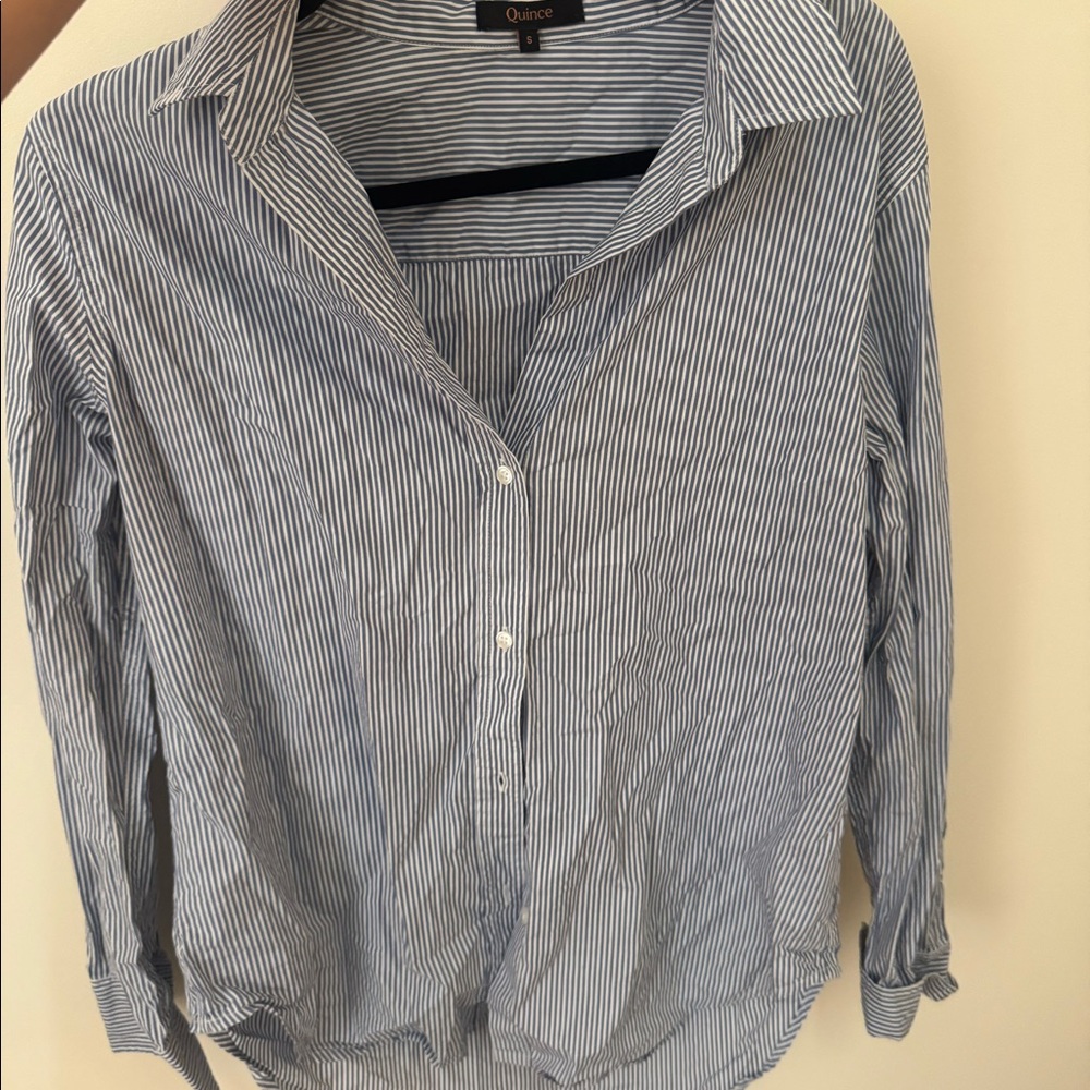Quince poplin striped shirt